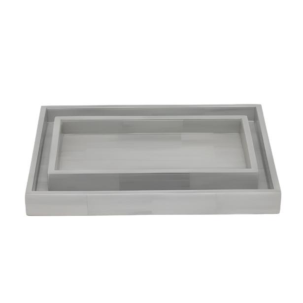 Arles Faux Horn Grey Set of Nested Trays