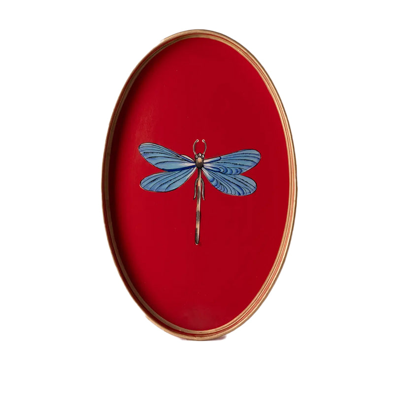 Iron Tray Oval Dragonfly