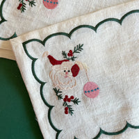 Santa Christmas Cocktail Napkins/Coasters Set of 4