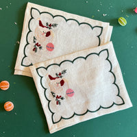 Santa Christmas Cocktail Napkins/Coasters Set of 4