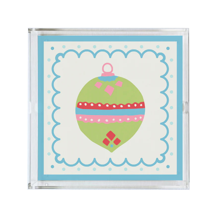 Ornament Acrylic Tray Medium Green/Red