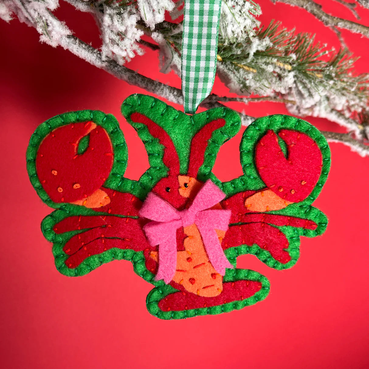 Lobster Felt Christmas Ornament