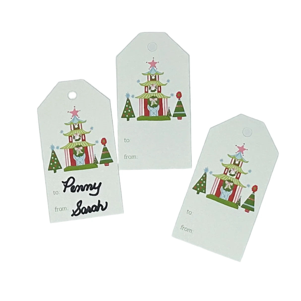 Christmas Pagoda Gift Tags