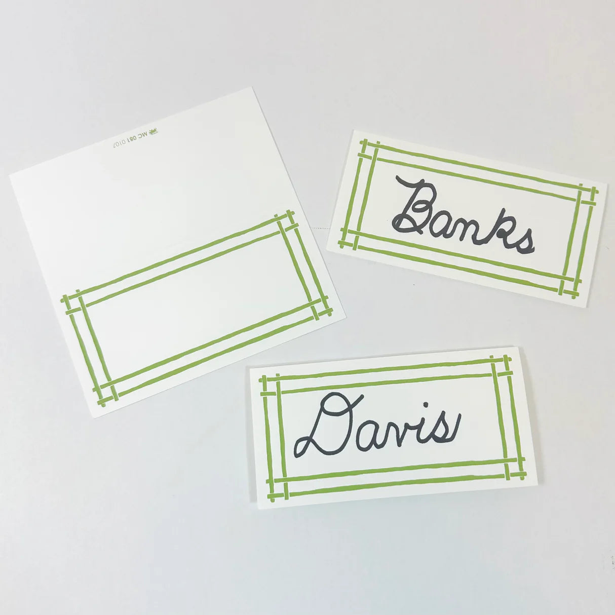 Island House Place Cards Green