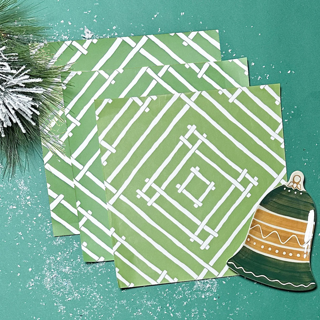 Island House Placemat Square Green