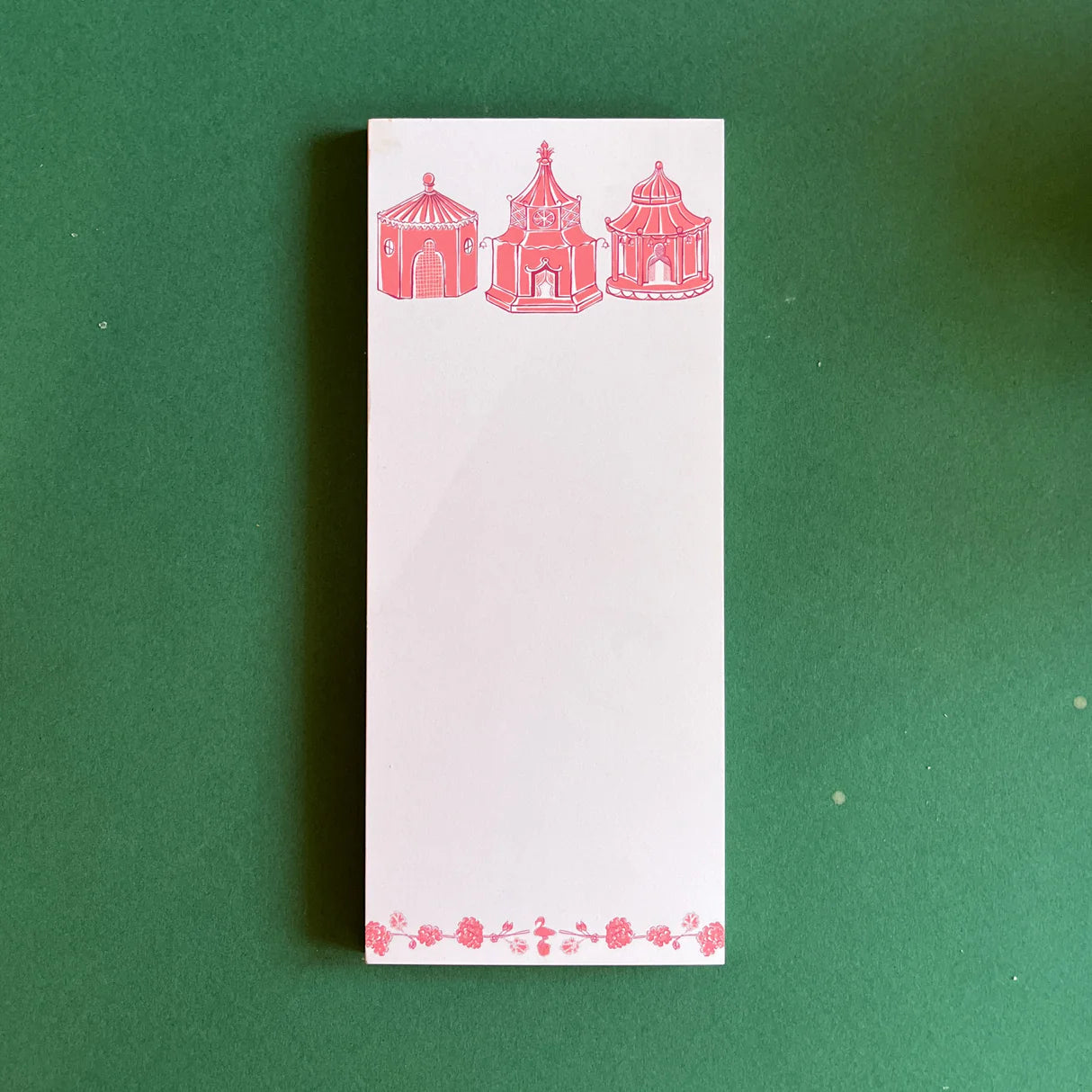 Garden Pavilion Skinny Notepad Red