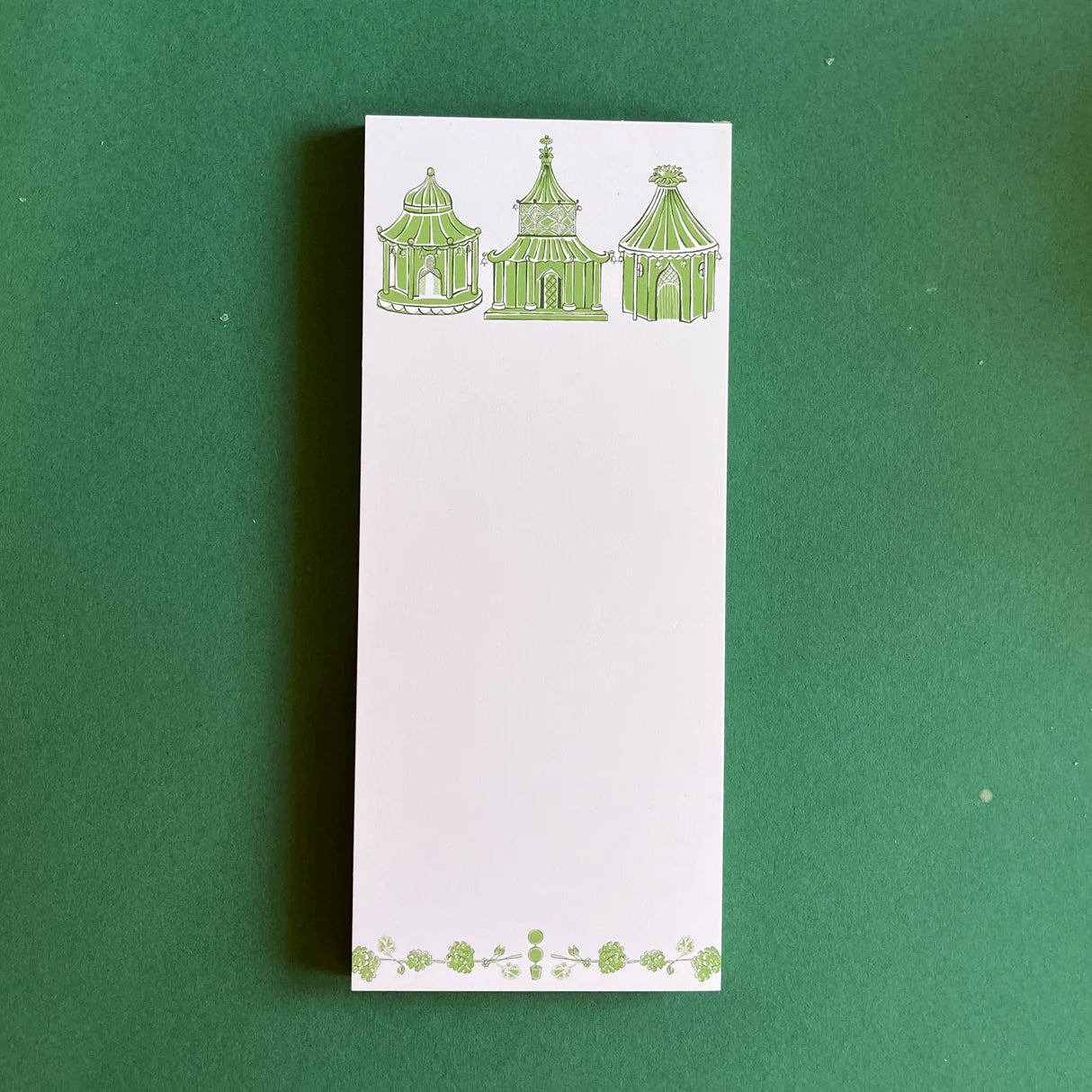 Garden Pavilion Skinny Notepad Green