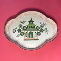 Pagoda Blossoms Enamelled Hand-Painted Iron Tray