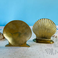 Shell Bookends Antique Brass