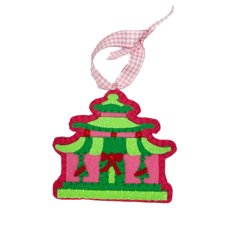 Pagoda 1 Felt Christmas Ornament