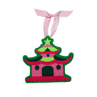 Pagoda 4 Felt Christmas Ornament