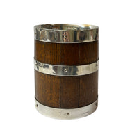 Antique Silver Plated Oak Wine Bottle Sleeve c.1900