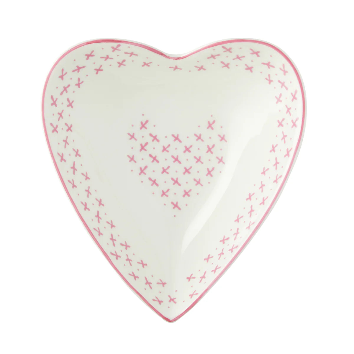 Nina Campbell Medium Heart Dish - Pink Sprig