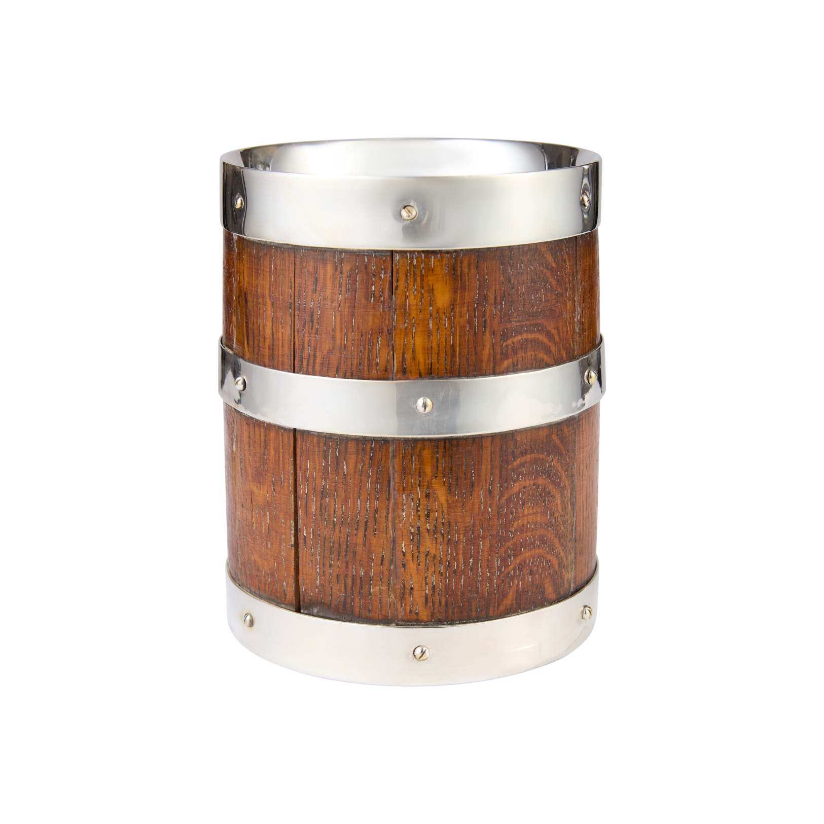 Antique Wine Bottle Sleeve Silver Plated Oak c.1900