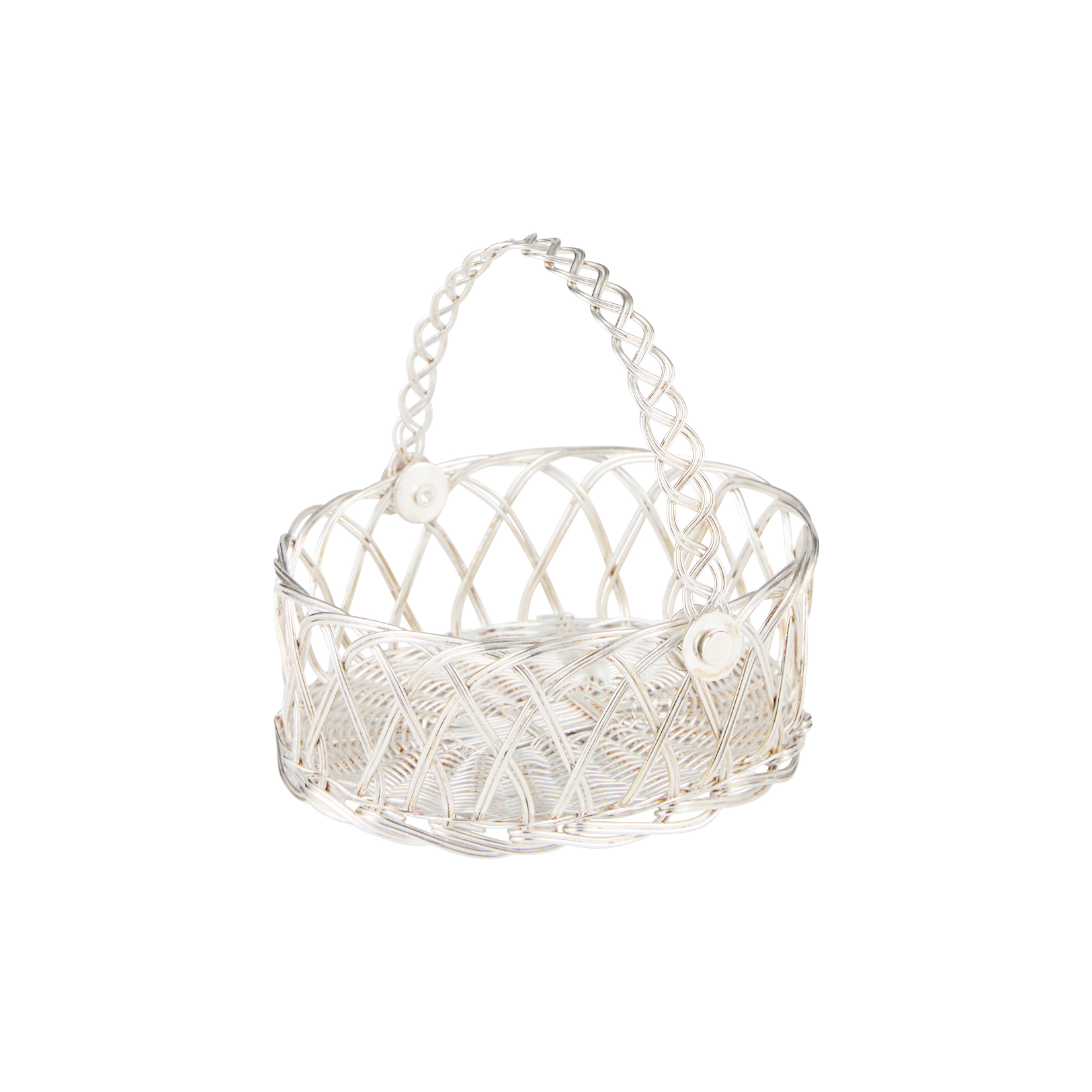 Antique Wirework Basket Silver Plated c.1940