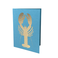 Gold Leaf Card Lobster Blue