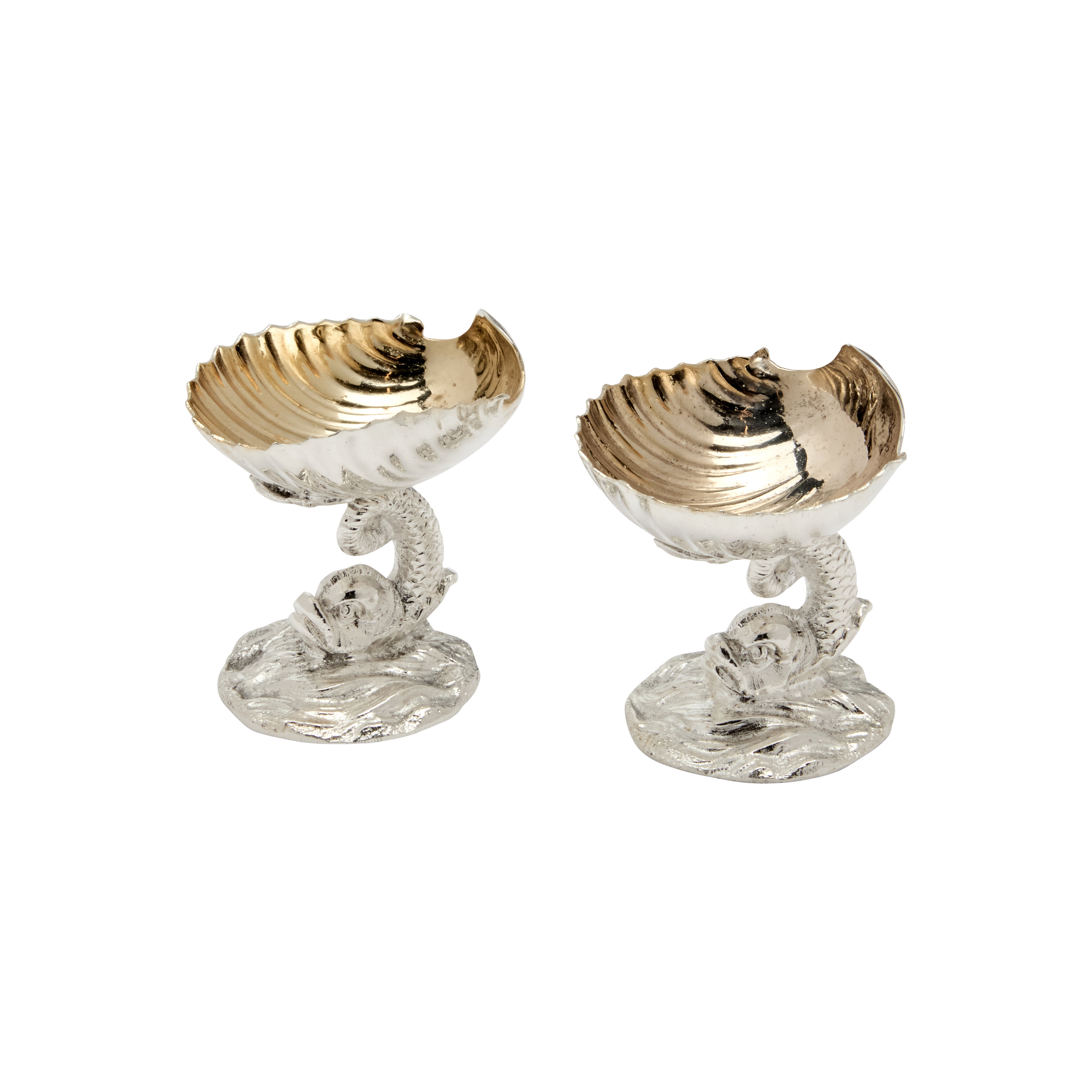 Antique pair of Shells Silver Plated  c.1880