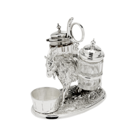 Antique Goat with Circle Top Cruet Silver Plated