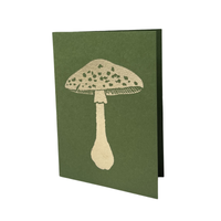 Gold Leaf Card Mushroom Green