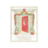 Embossed Christmas Card Open Door