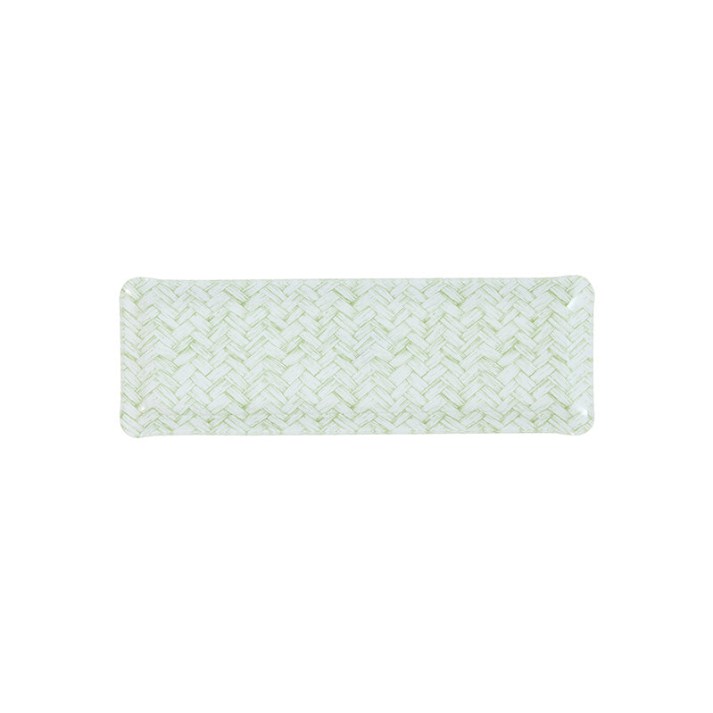 Nina Campbell Fabric Tray Oblong - Basketweave Green