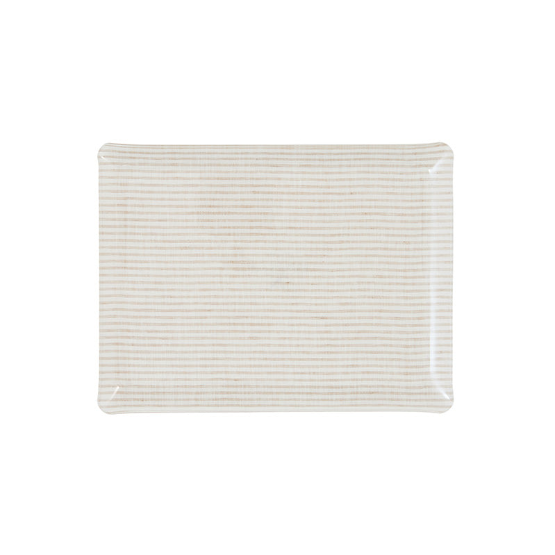 Nina Campbell Fabric Tray Medium - Stripe Beige and White
