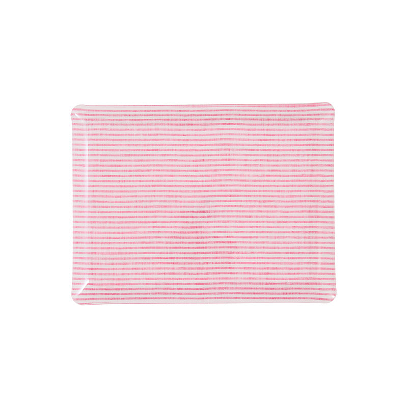 Nina Campbell Fabric Tray Medium - Stripe Pink and White