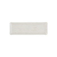 Nina Campbell Fabric Tray Oblong Stripe Beige and White against a white background