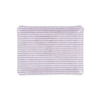 Nina Campbell Fabric Tray Small Stripe Amethyst and White against a white background