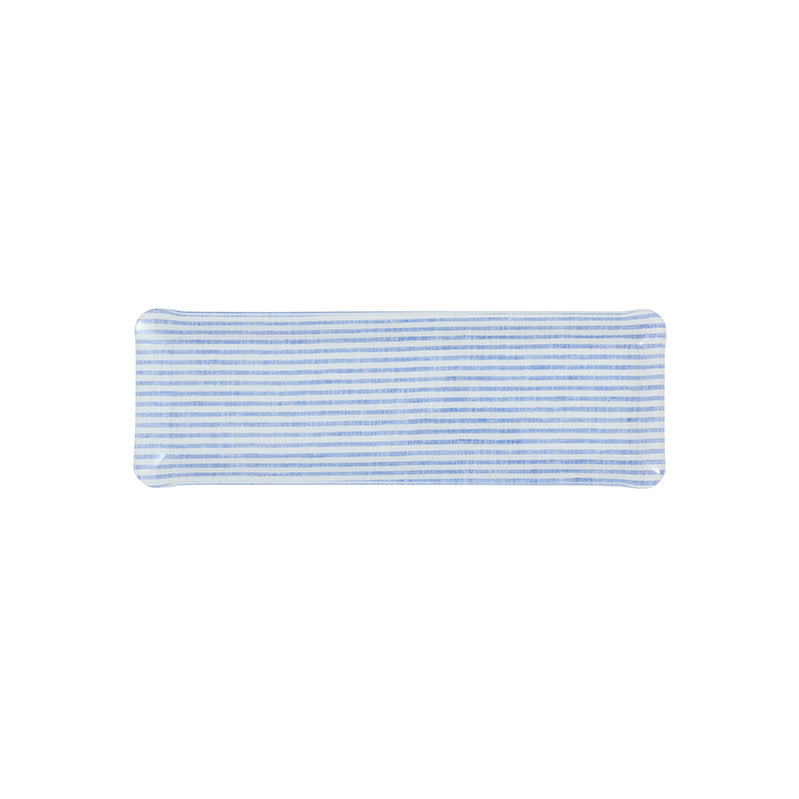 Nina Campbell Fabric Tray Oblong - Stripe Blue and White