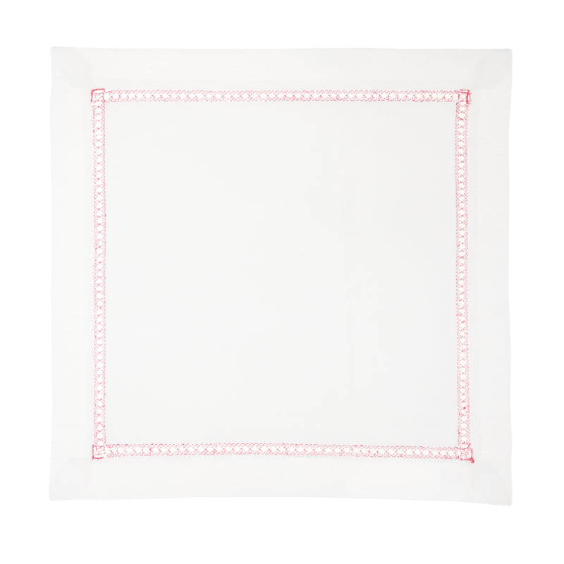 Nina Campbell Hemstitch Placemat pink against a white background