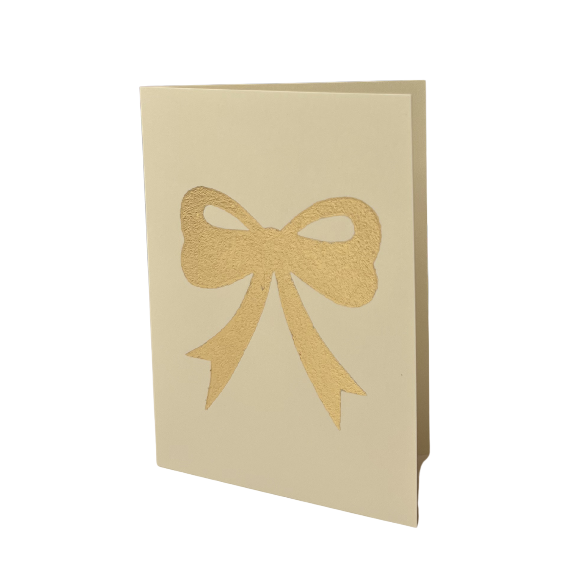 Gold Leaf Card Bow Ivory