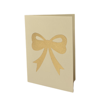 Gold Leaf Card Bow Ivory