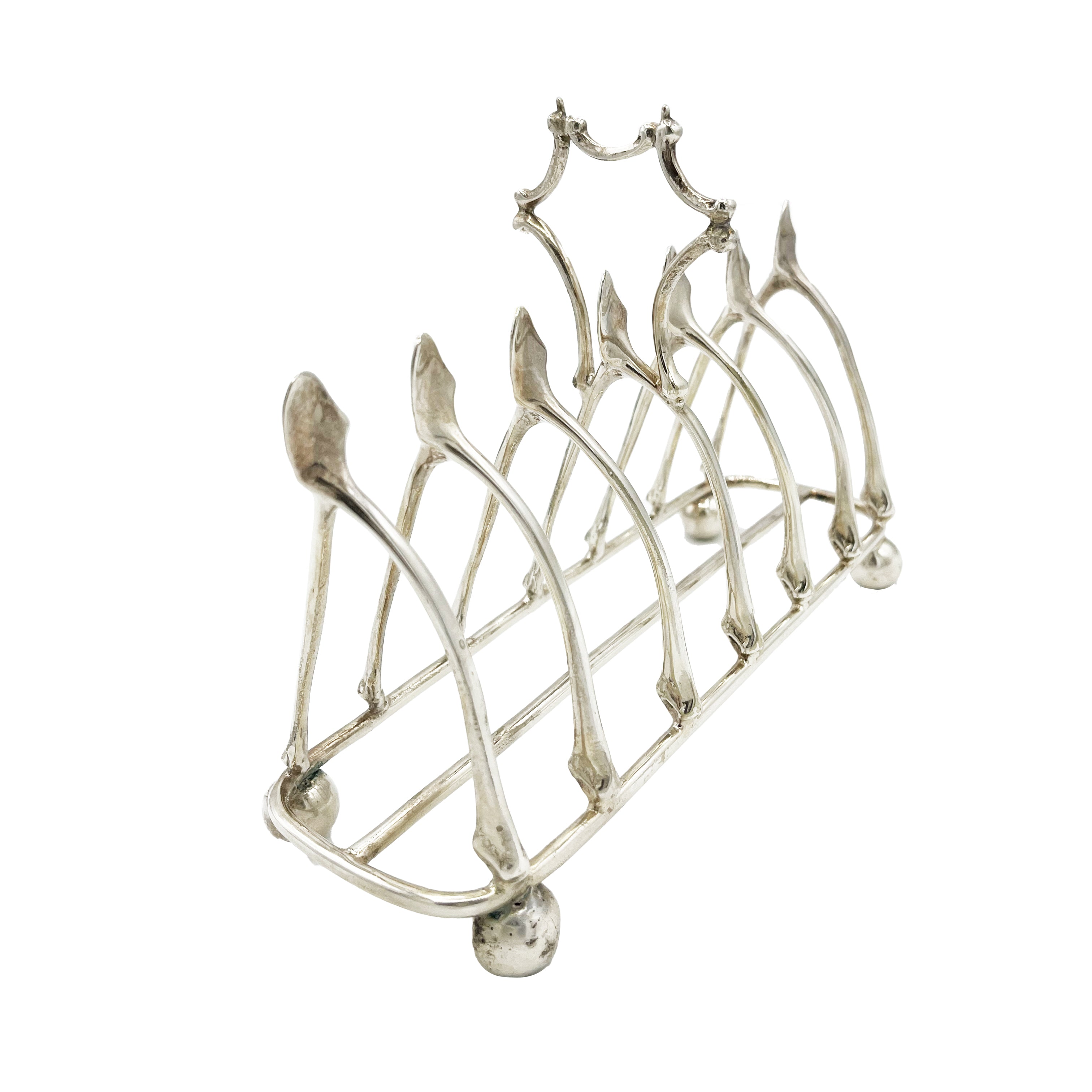 Antique Silver Wishbone Toast Rack Large