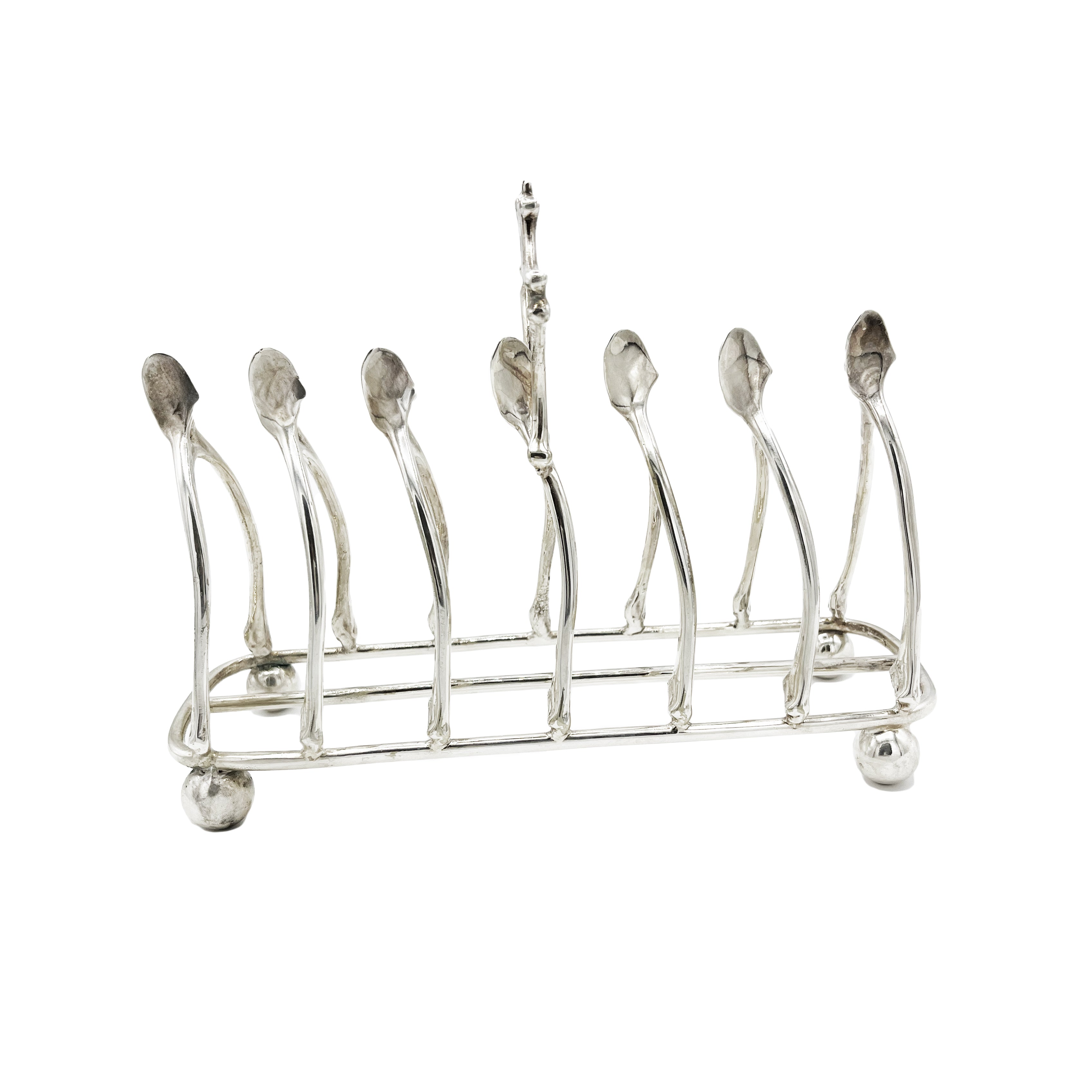 Antique Silver Wishbone Toast Rack Large