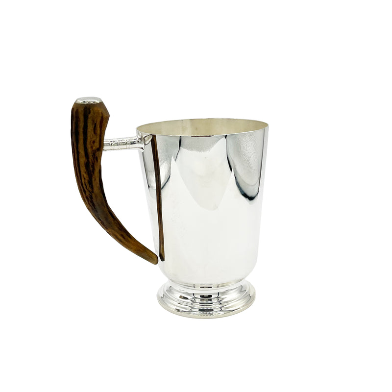 Antique Silver Plated Horn Tankard c.1950 (NCAW262)