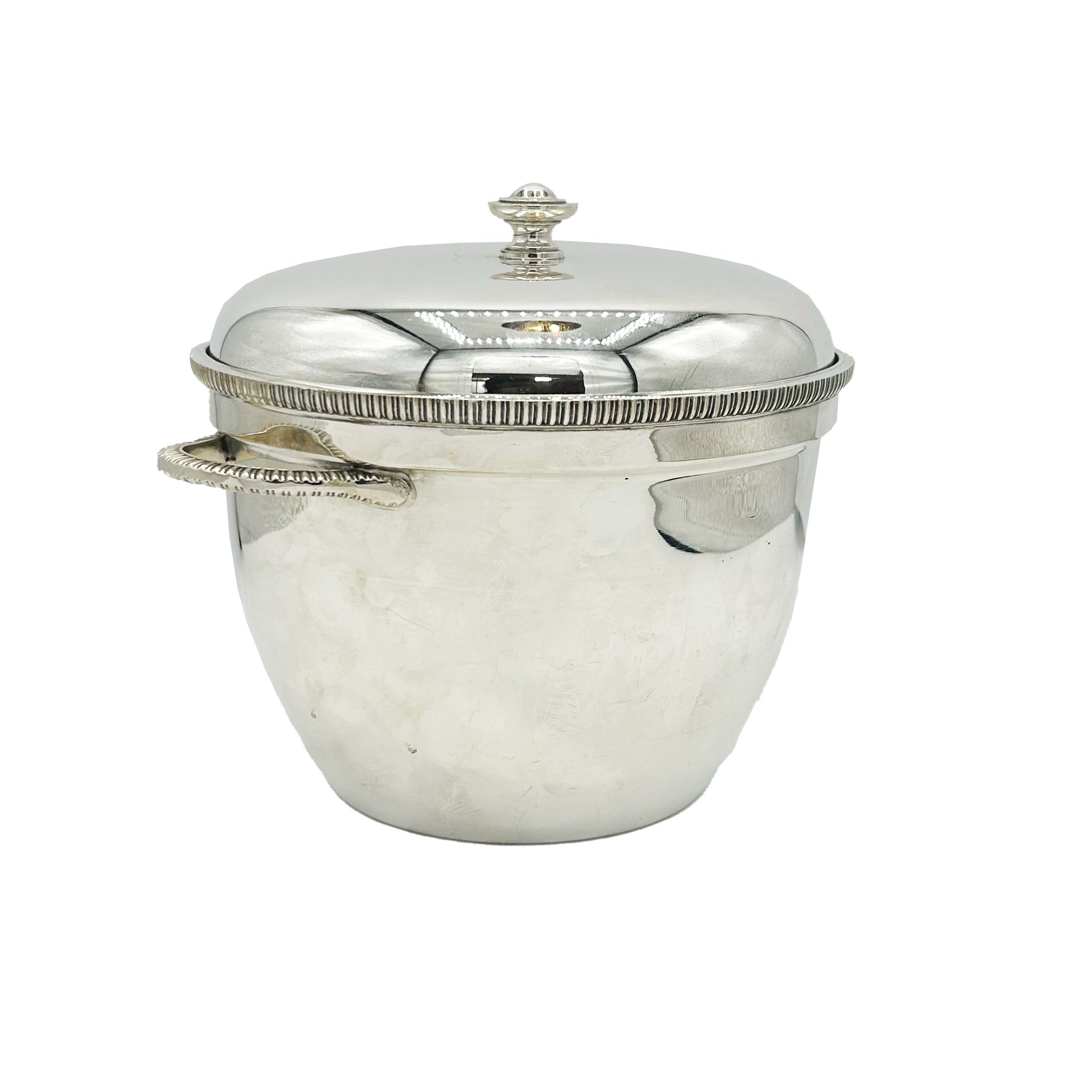 Antique Silver Plated Ice Bucket + Cover c.1970