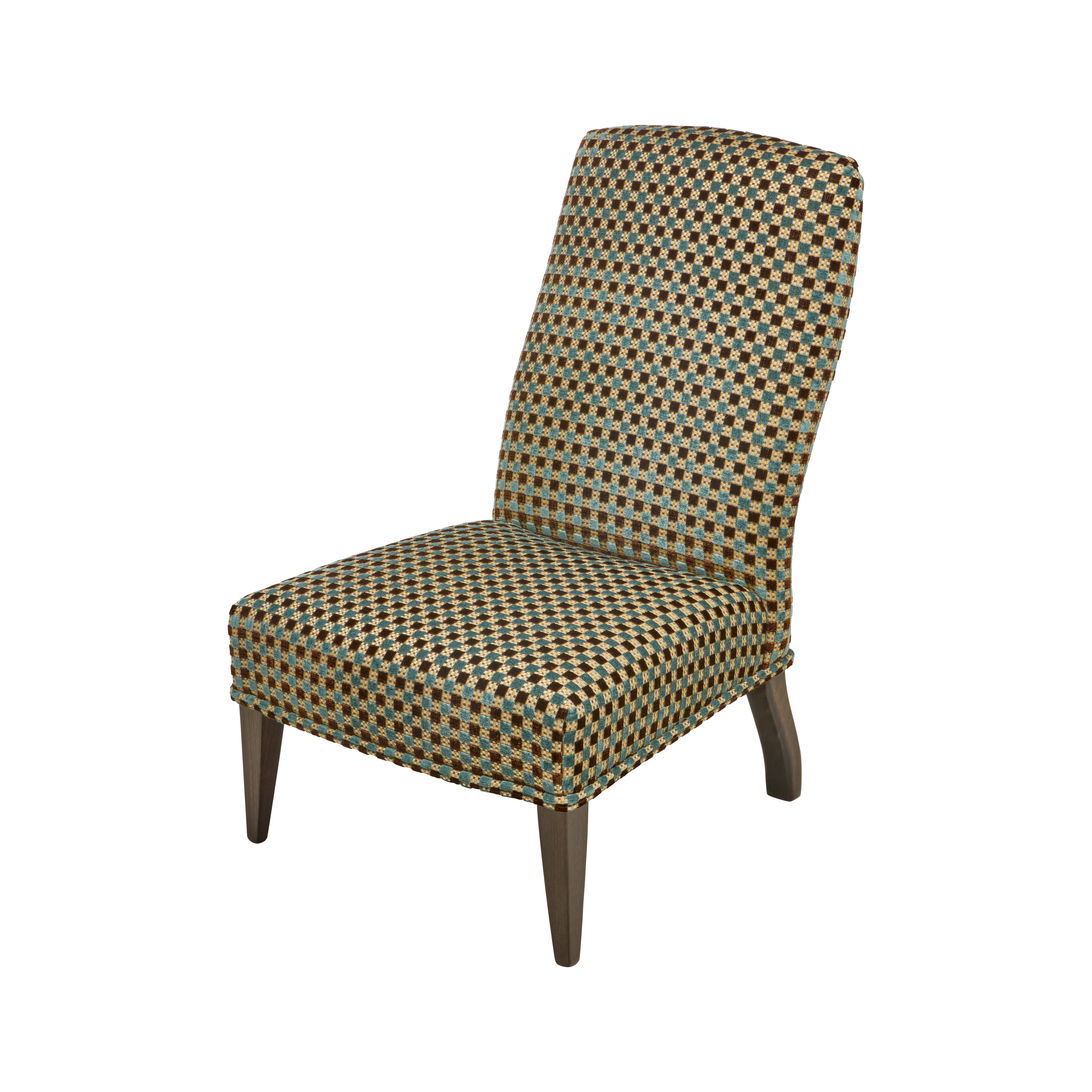 Rita Slipper Chair in Theodora Lagoon/ Chocolate