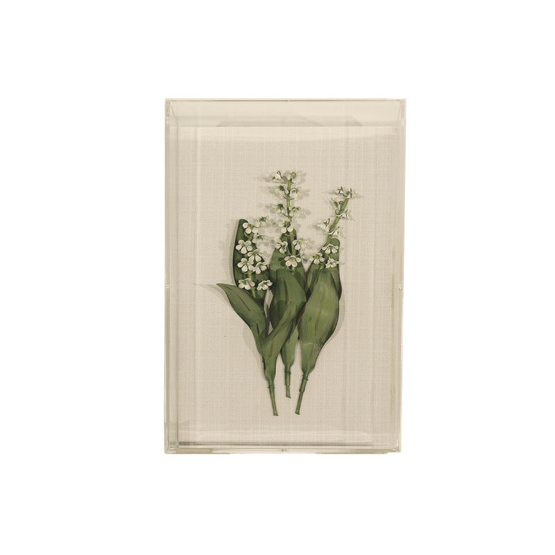 Handmade Metal Lily of the Valley Floral Study in Perspex