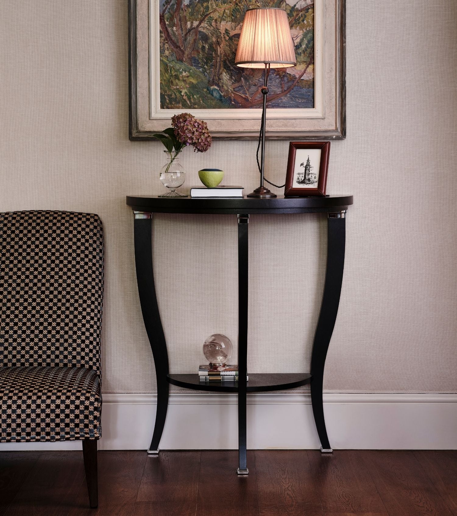 Massanet Demi Lune in Ebonised Mahogany with Nickel