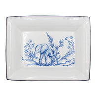 Nina Campbell Elephant Serengeti Rectangular Trinket Tray on a white background