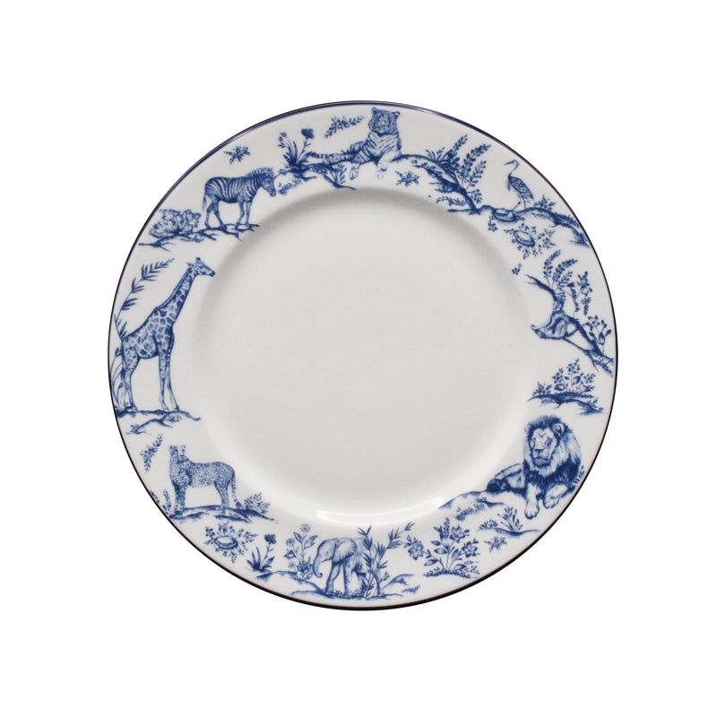 Nina Campbell Serengeti Design 8 inch salad plate against a white background