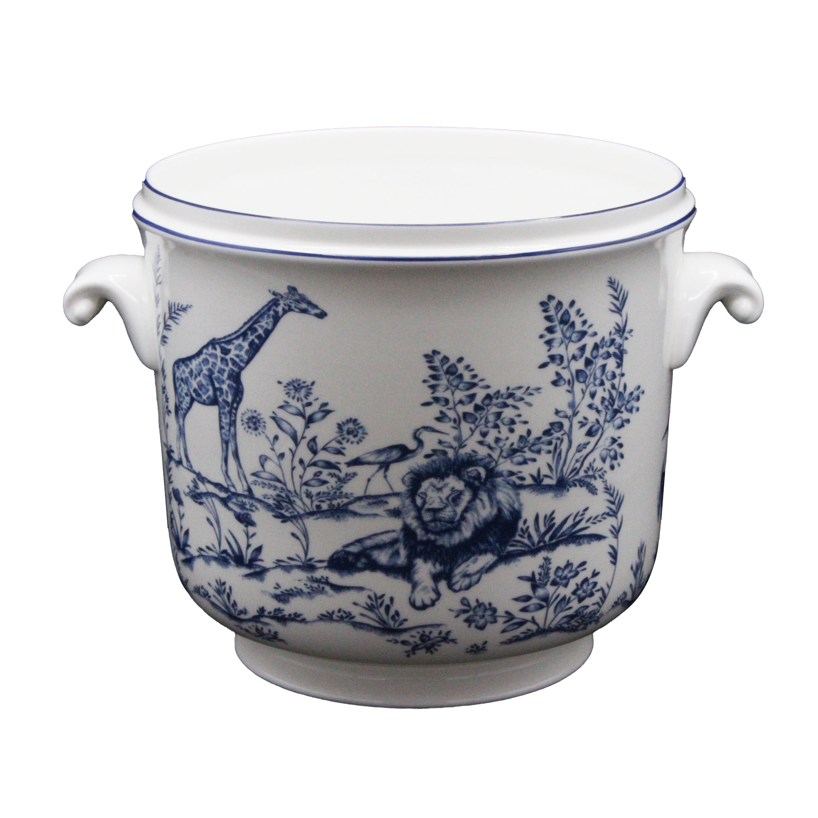 Nina Campbell Serengeti design Cachepot on a white background