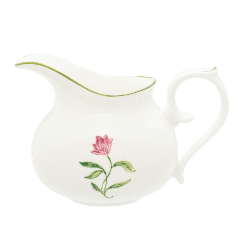 Nina Campbell Marguerite Creamer Pink On white background 