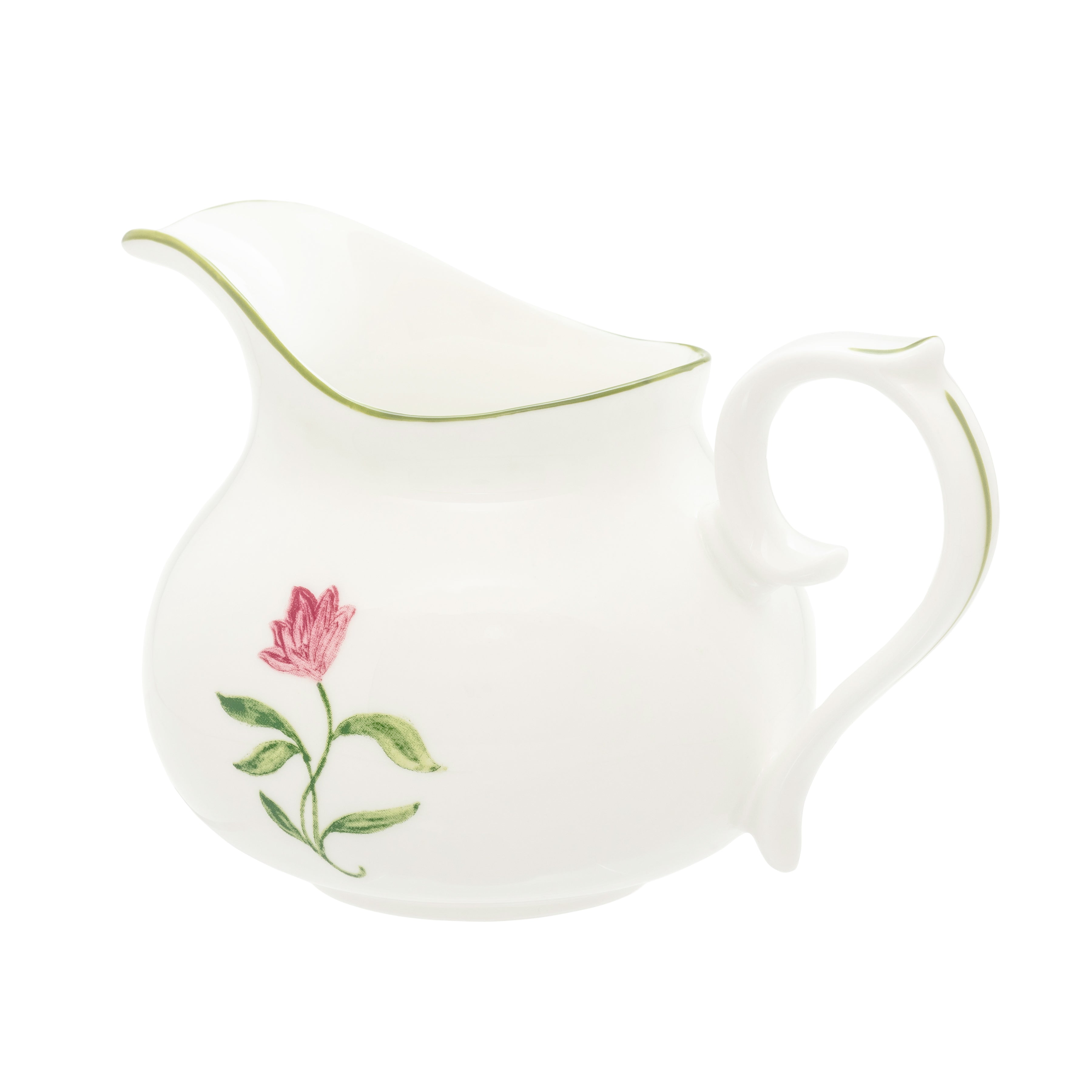 Nina Campbell Marguerite Creamer Pink On white background 