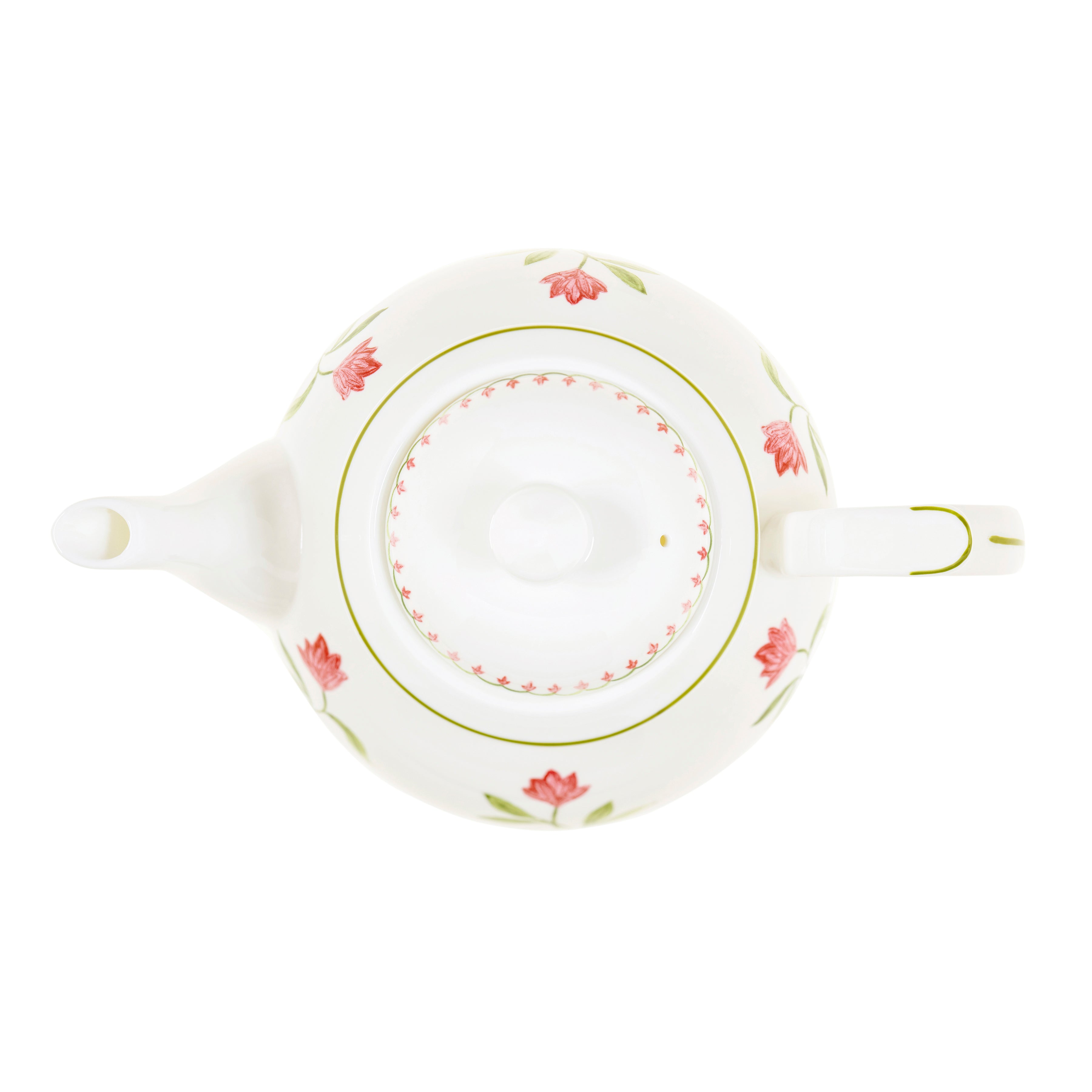 Nina Campbell Marguerite Pink Teapot On white background 