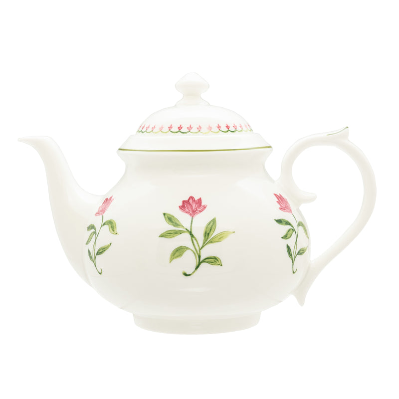 Nina Campbell Marguerite Pink Teapot On white background 