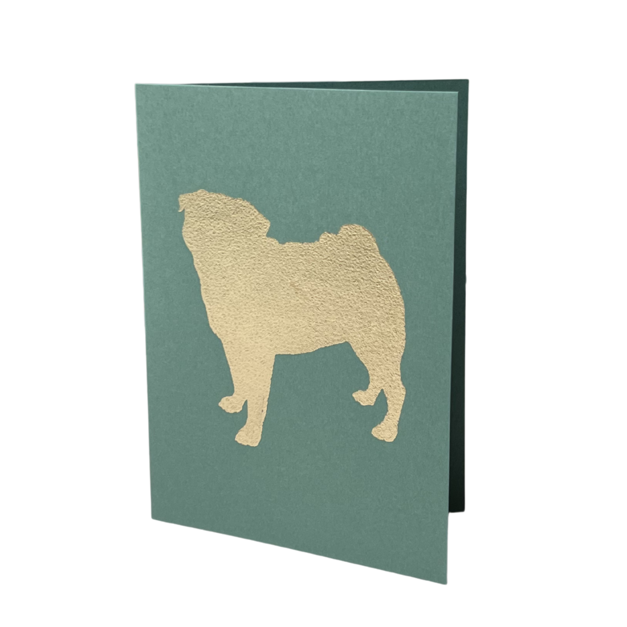 Gold Leaf Card Pug Pine