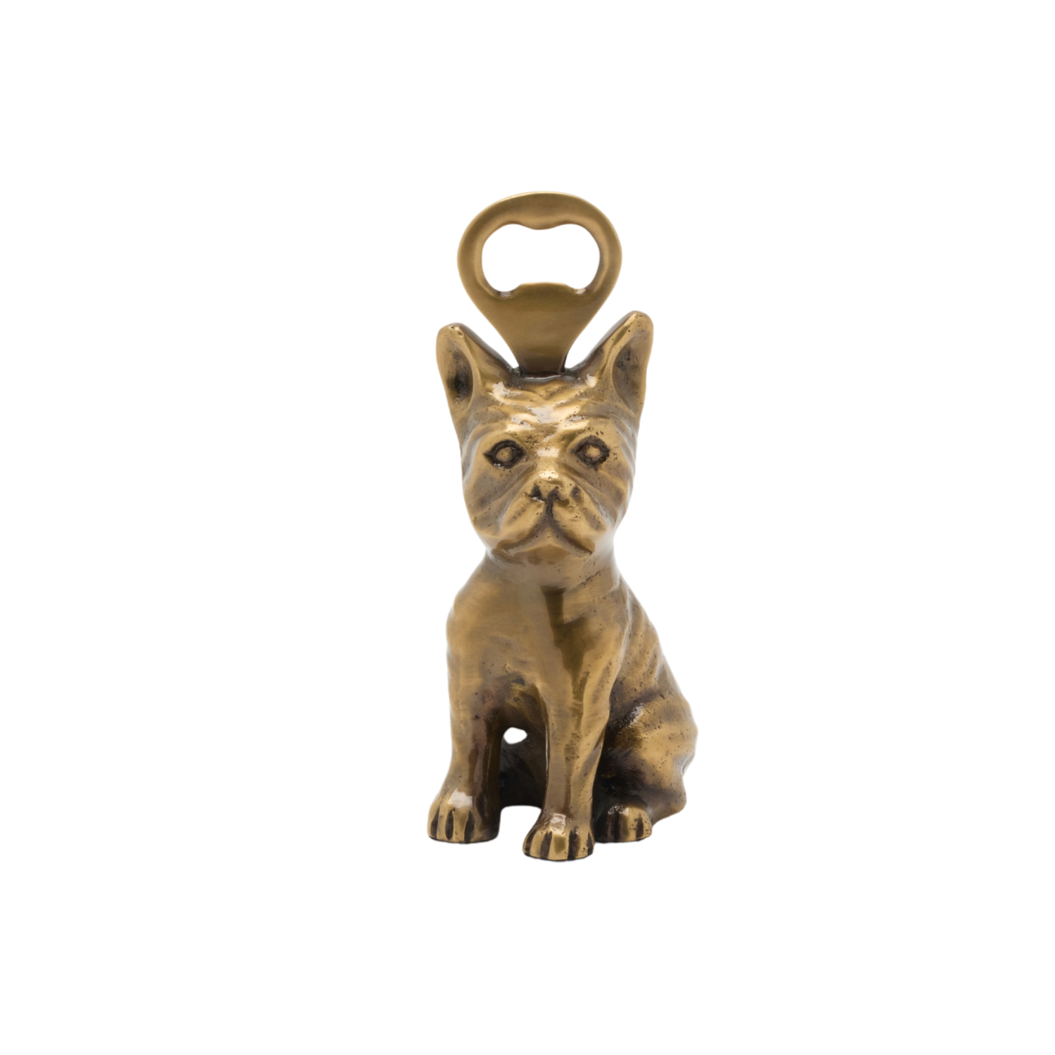 French Bulldog Bottle Opener Antique Brass