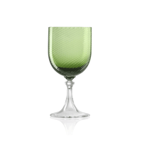 Nina Campbell Murano Water Glass Green against a white background